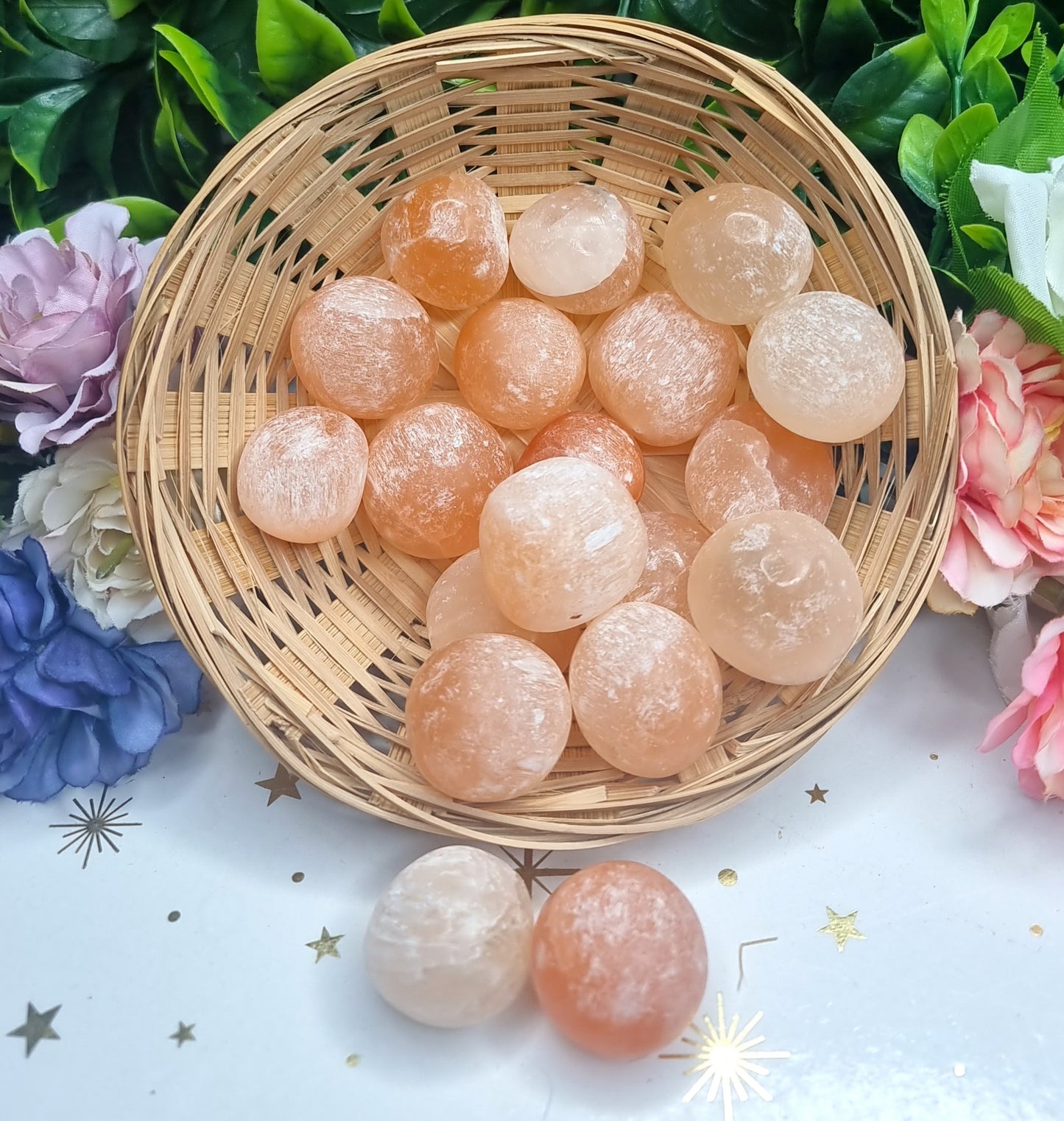 Peach Selenite Round Tumble