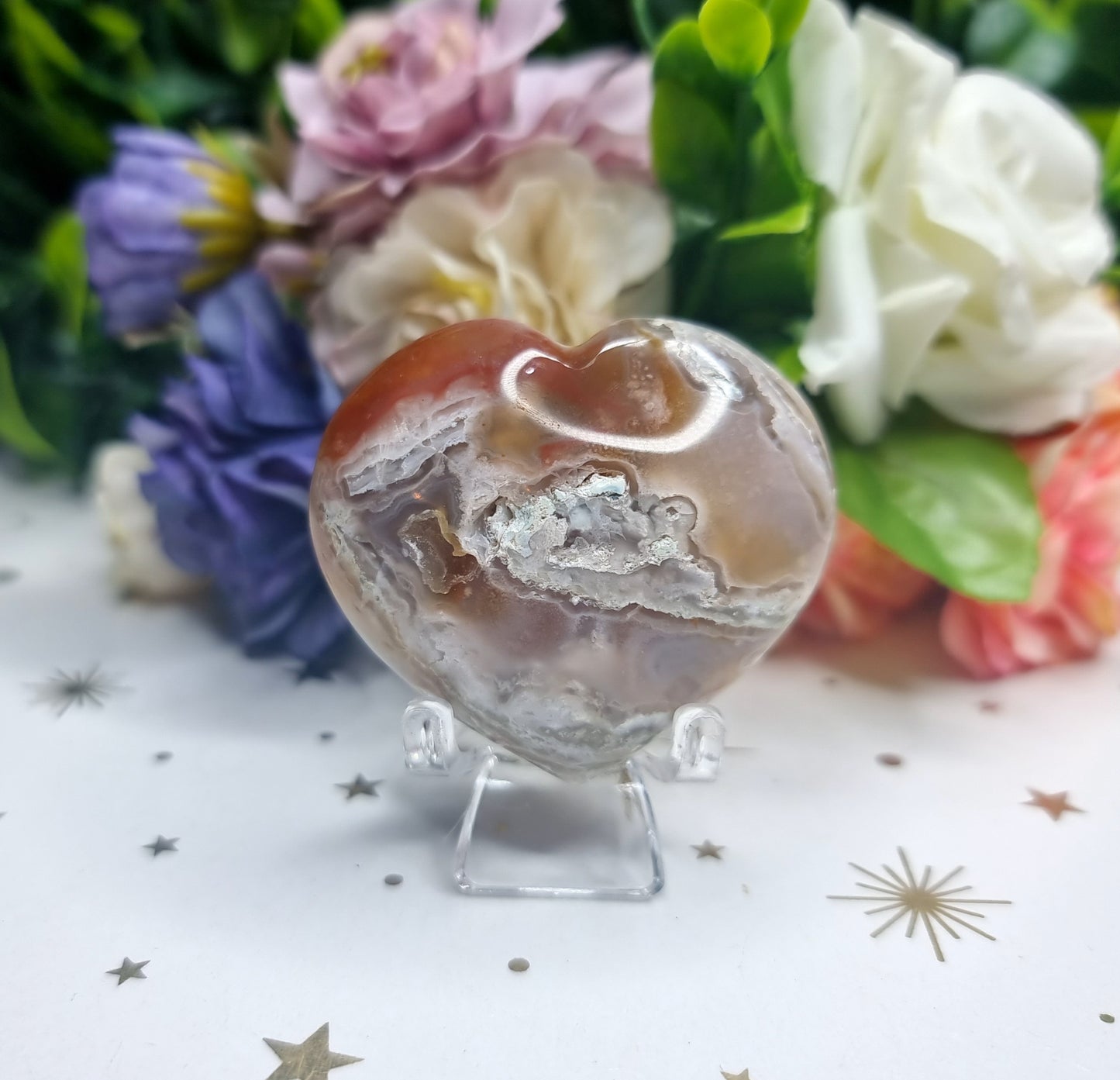 Flower Agate Heart