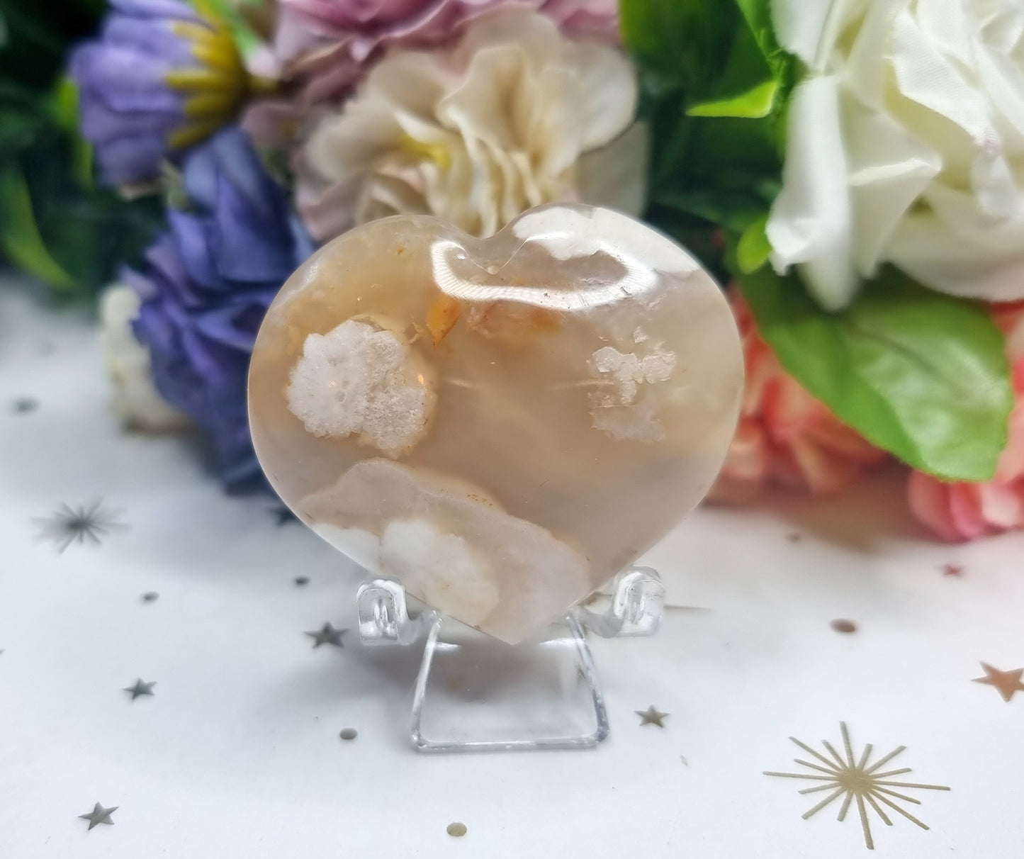 Flower Agate Heart