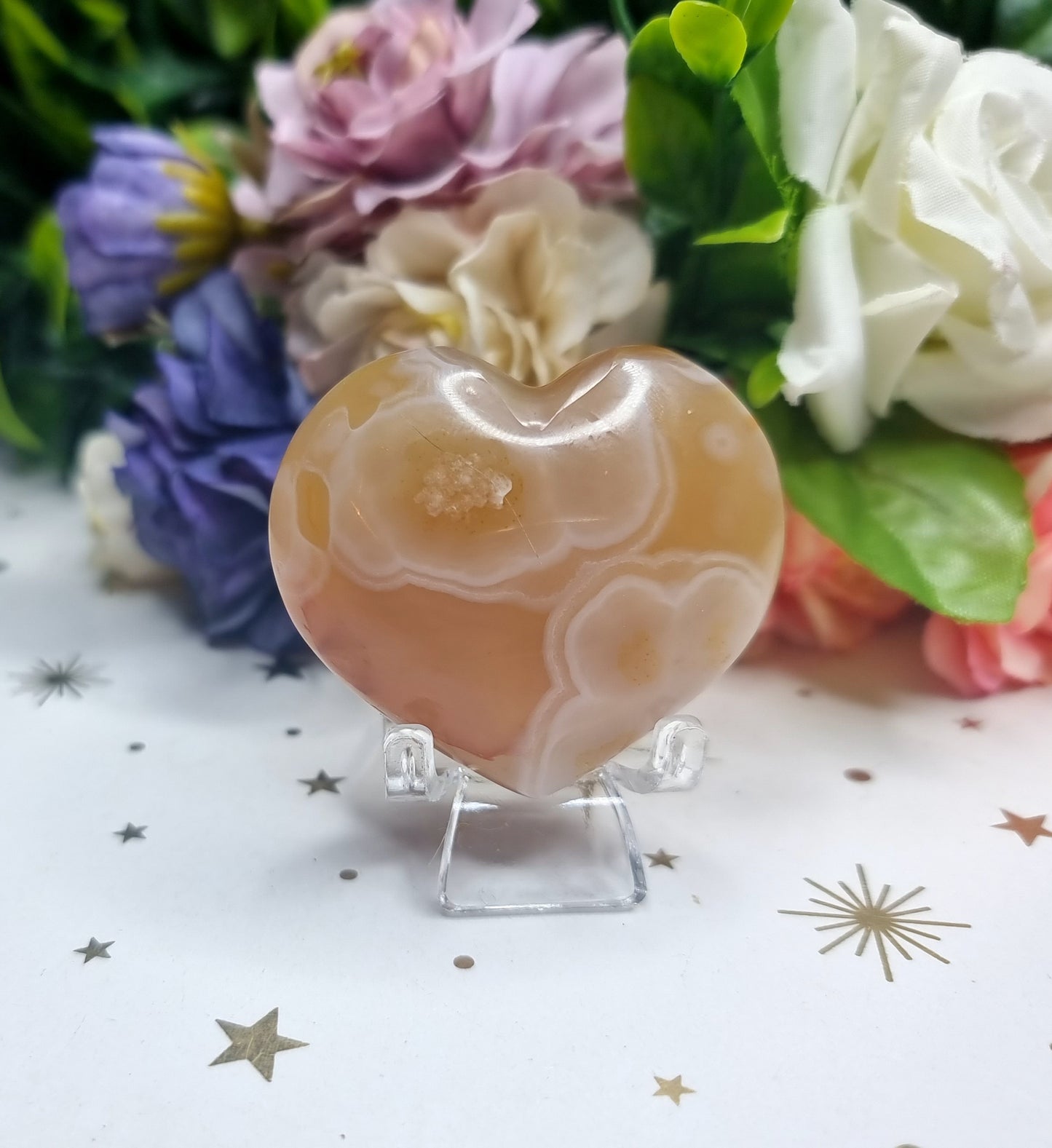 Flower Agate Heart