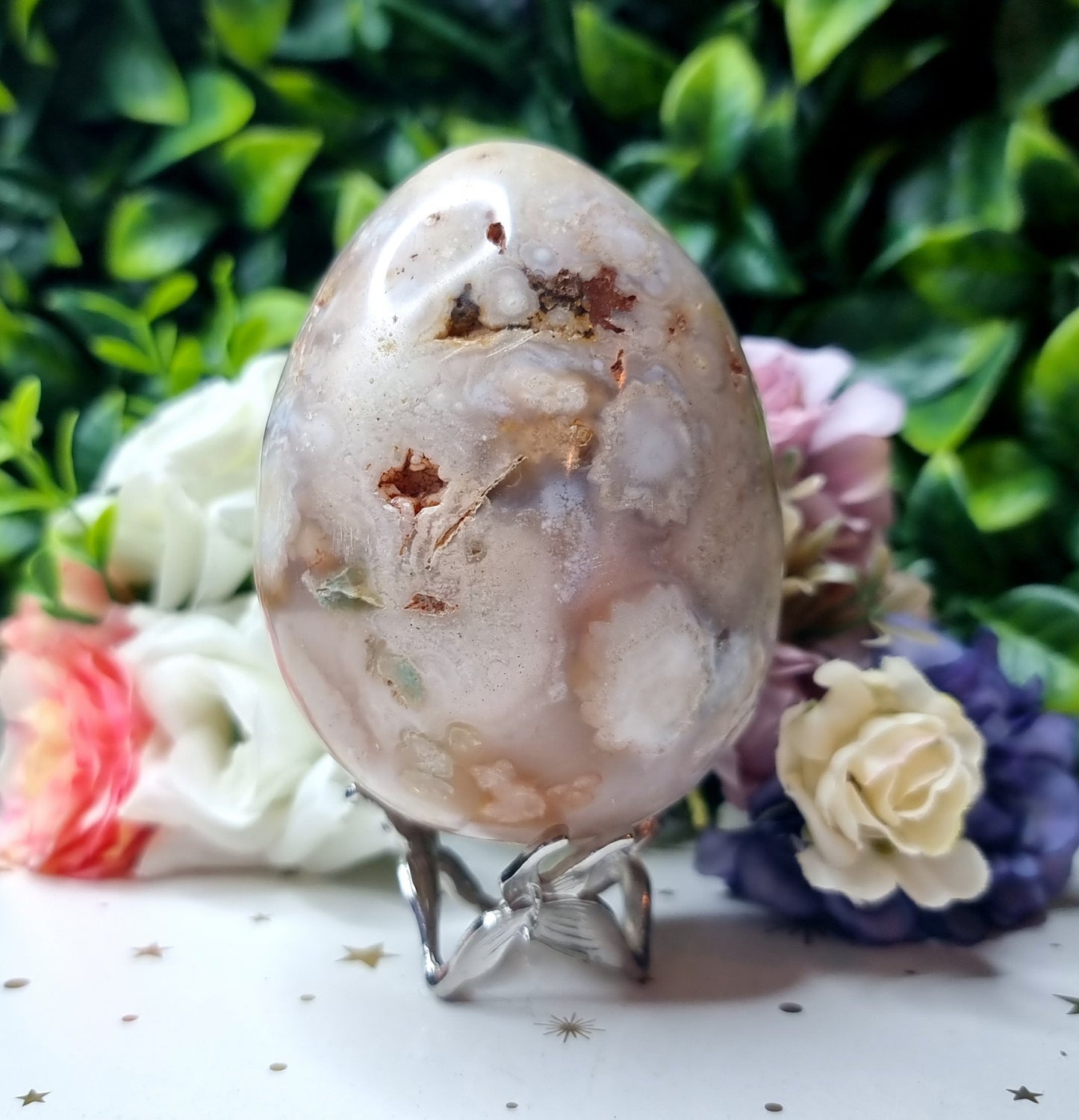 Flower Agate Egg