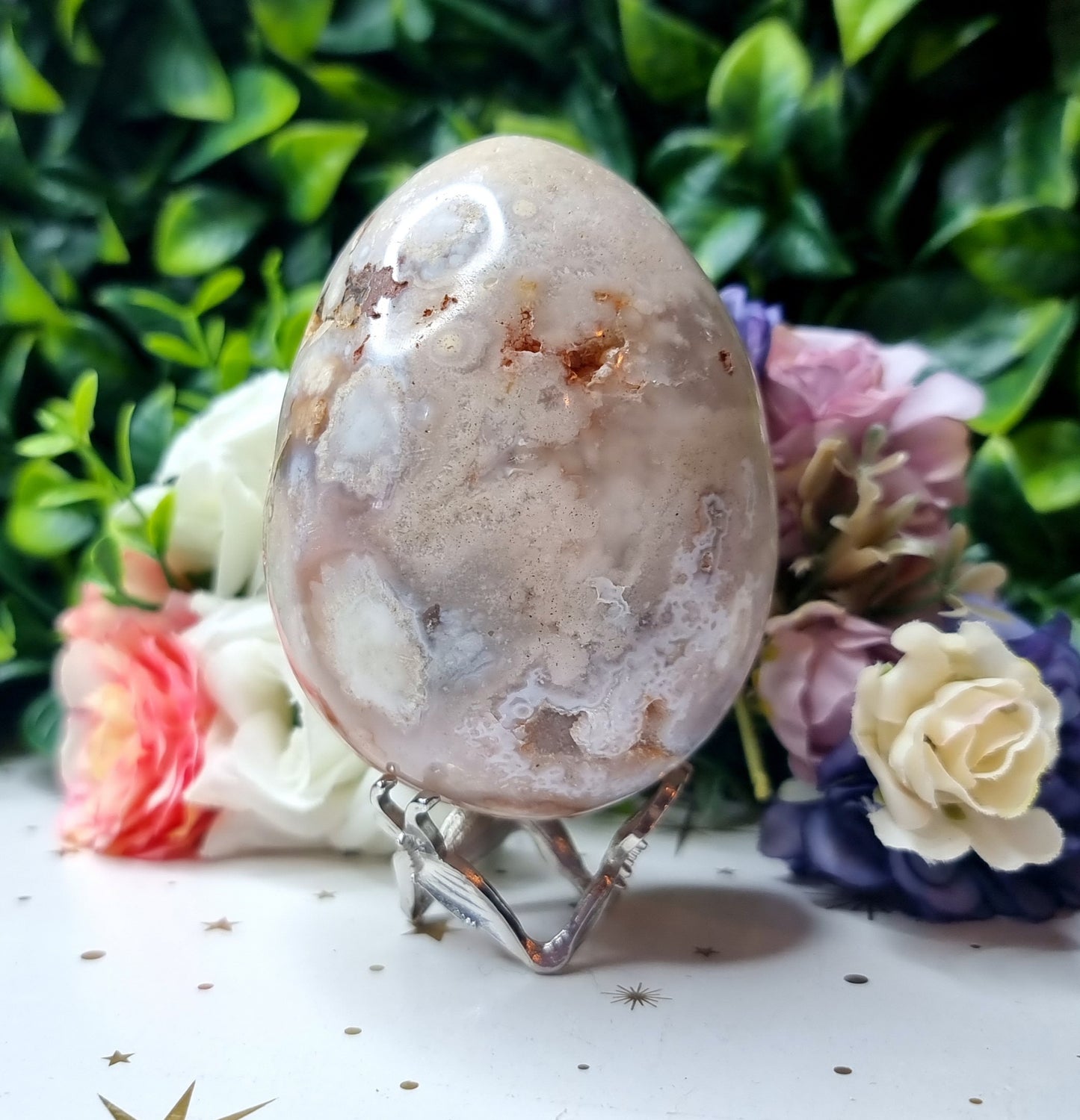 Flower Agate Egg