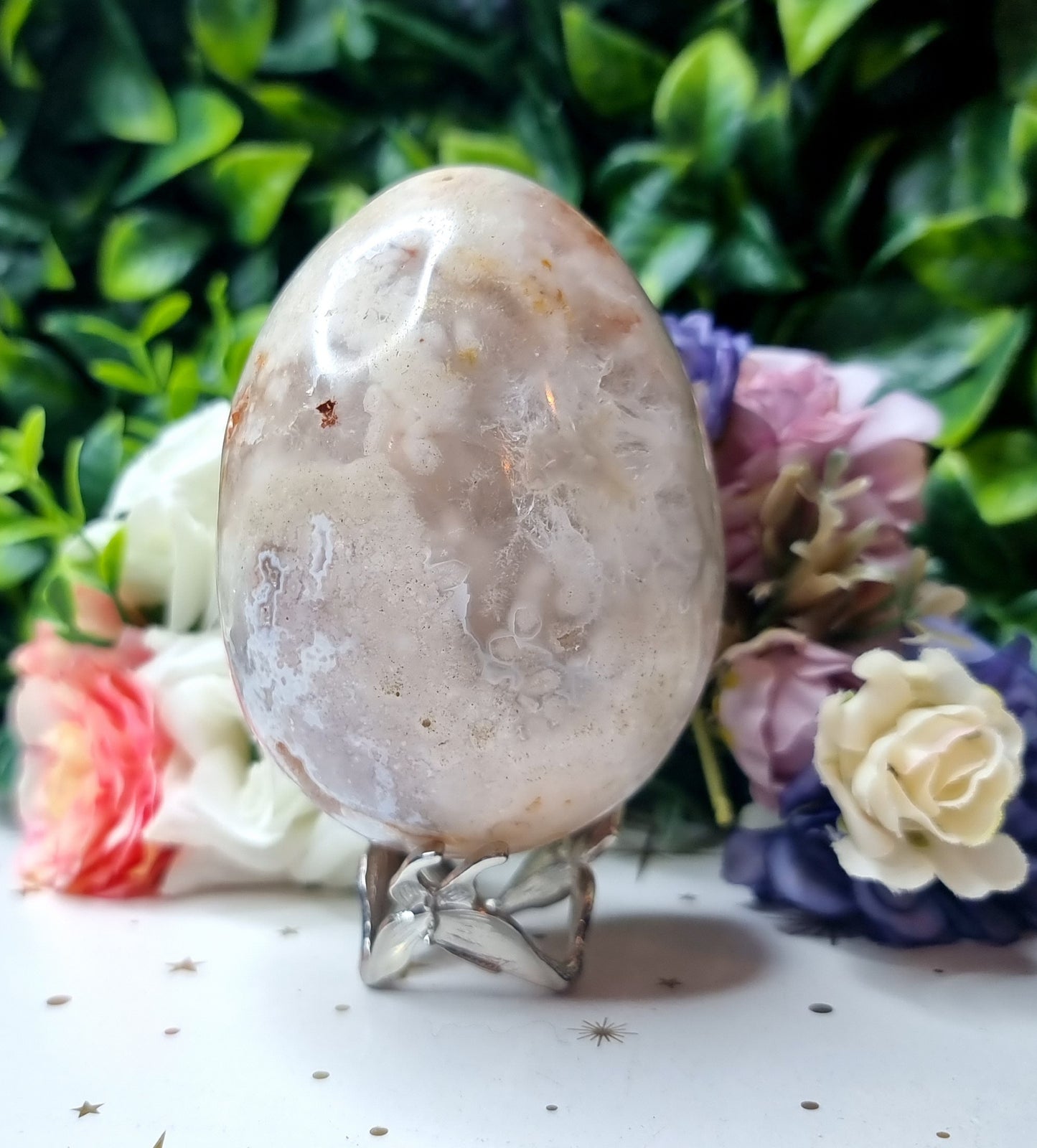 Flower Agate Egg