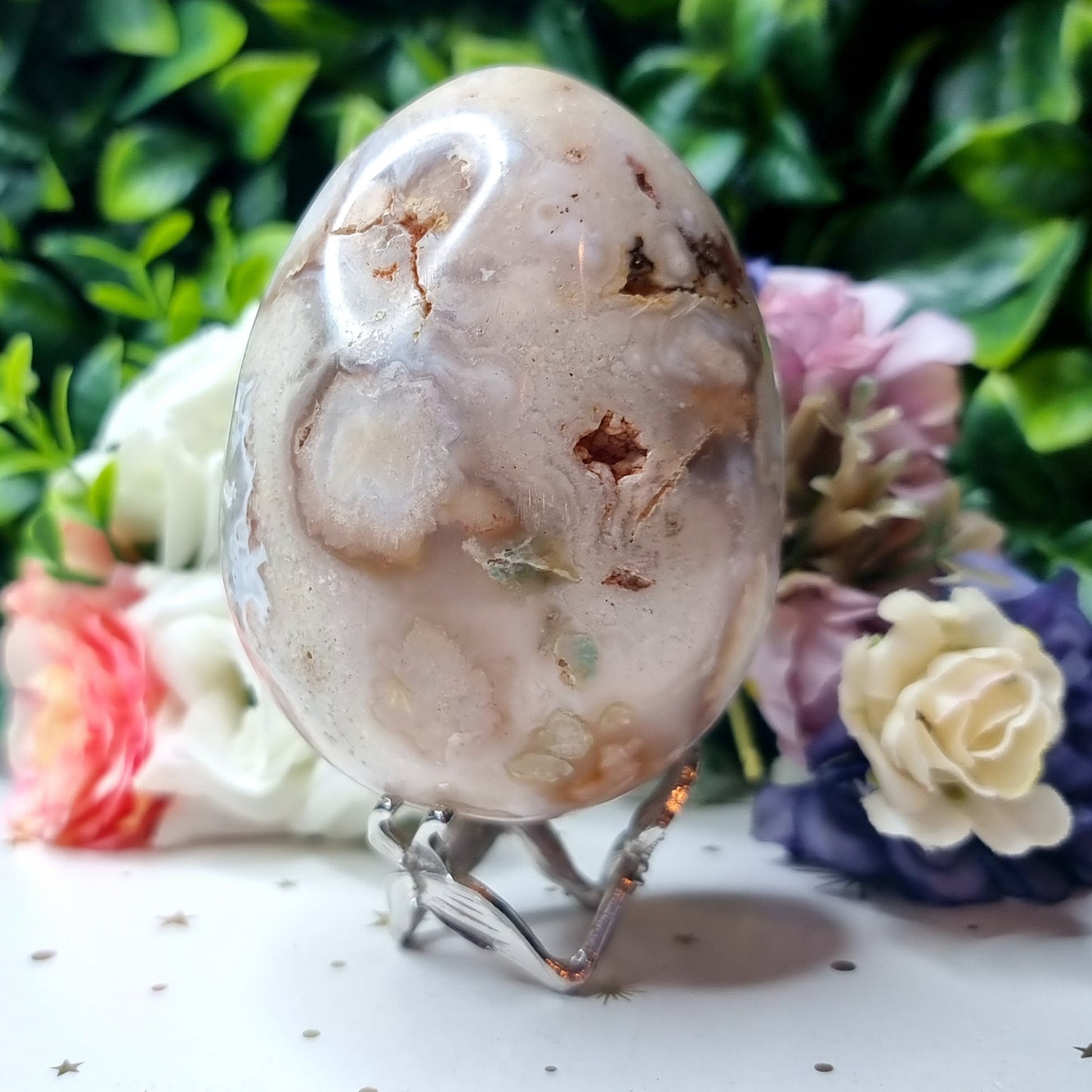 Flower Agate Egg