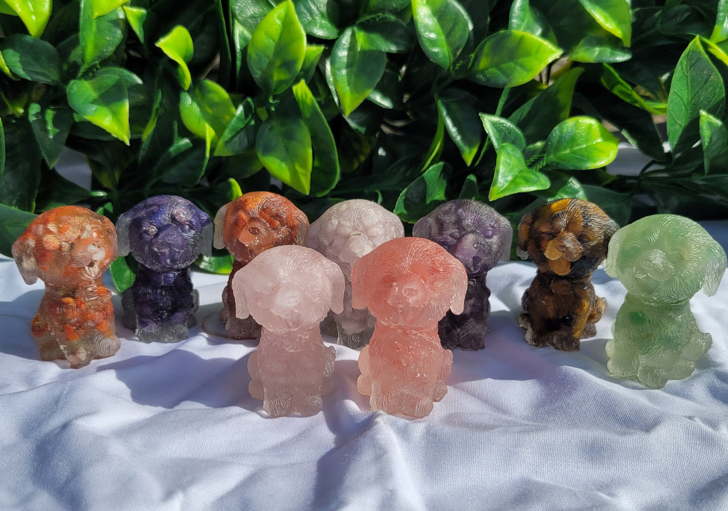 Crystal Chip in Resin Dog