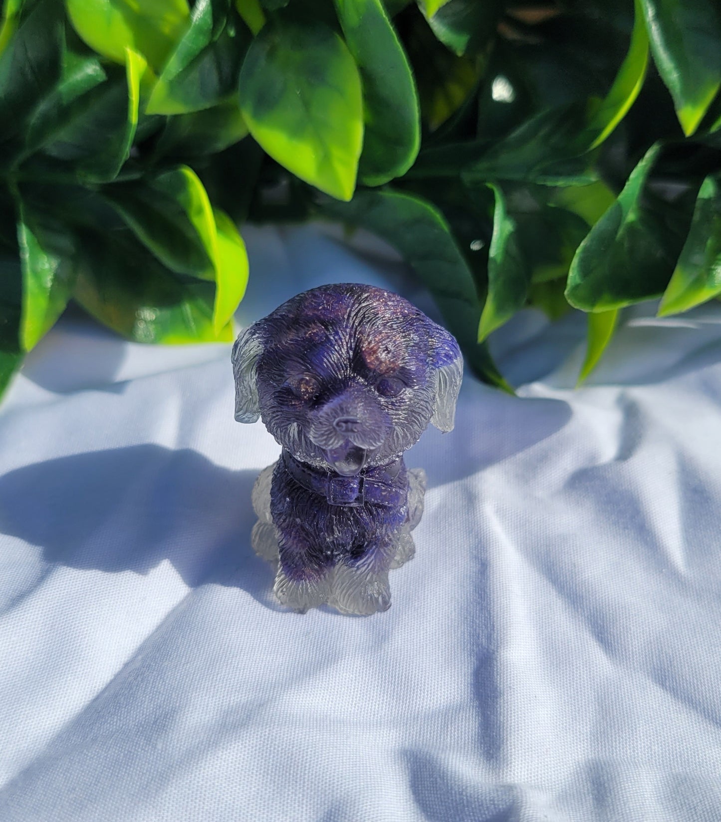 Crystal Chip in Resin Dog