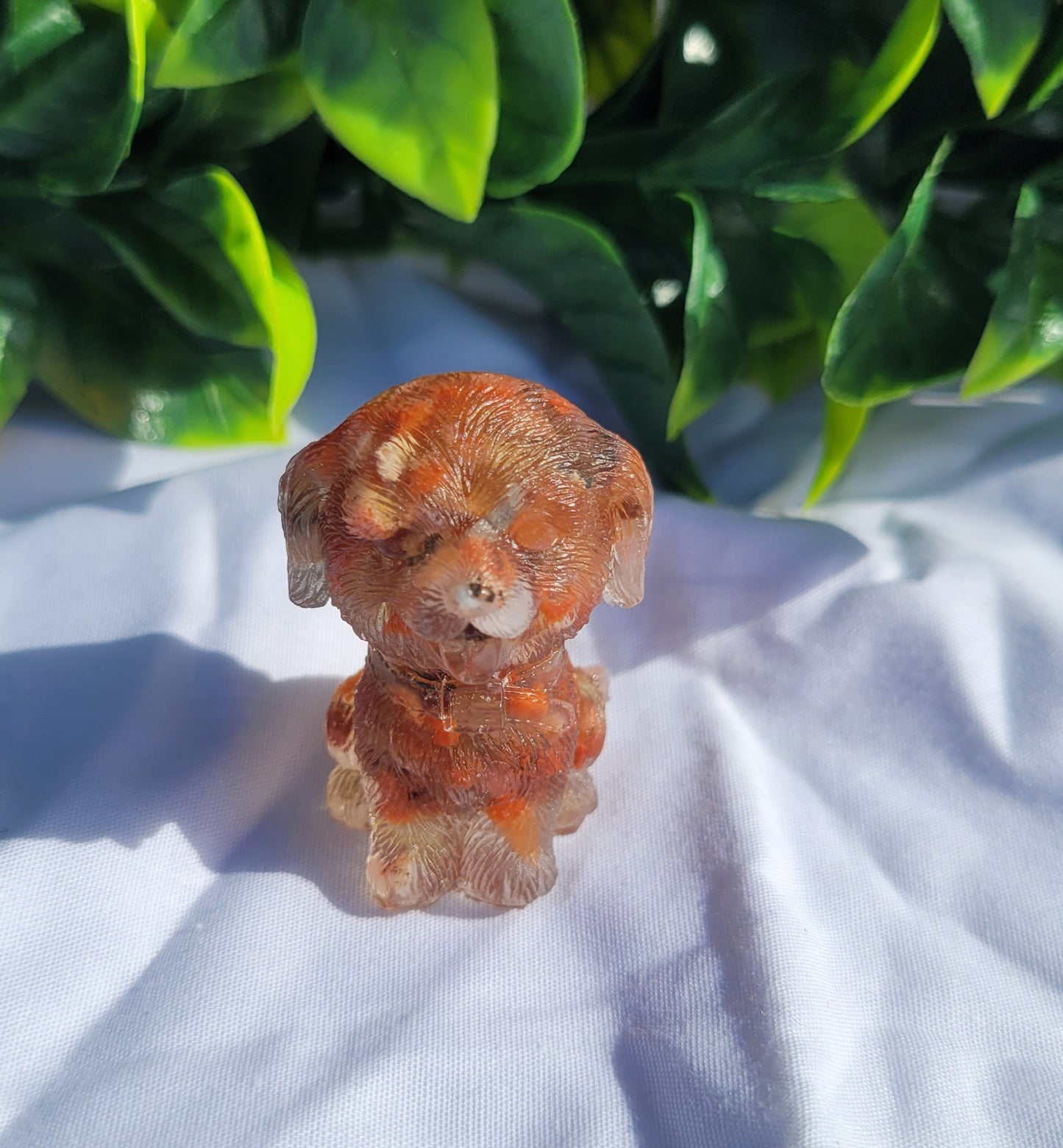 Crystal Chip in Resin Dog