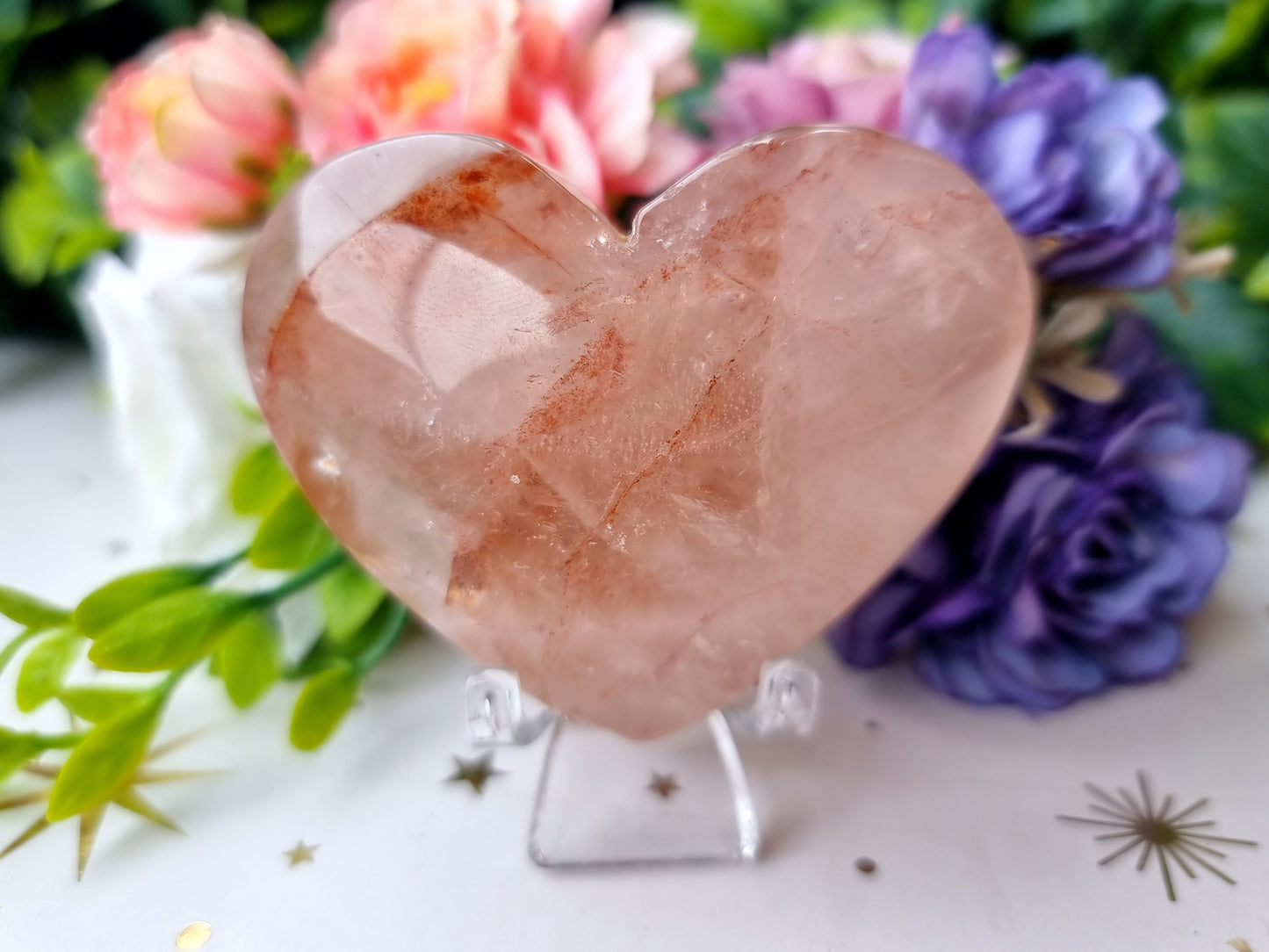 Fire Quartz Puffy Heart