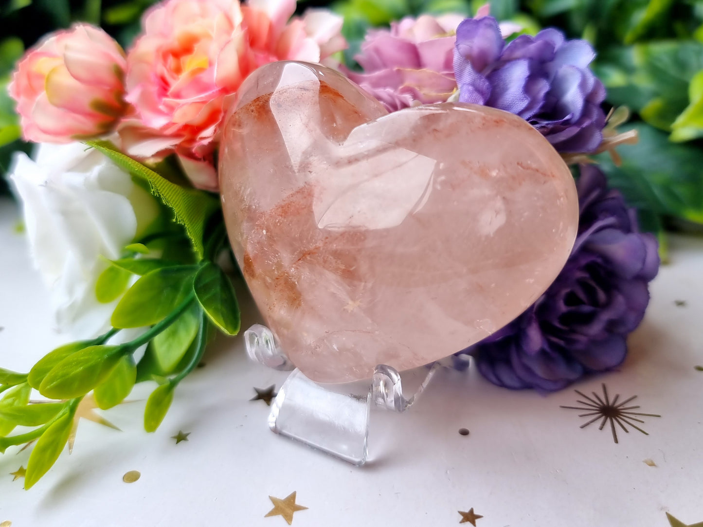 Fire Quartz Puffy Heart