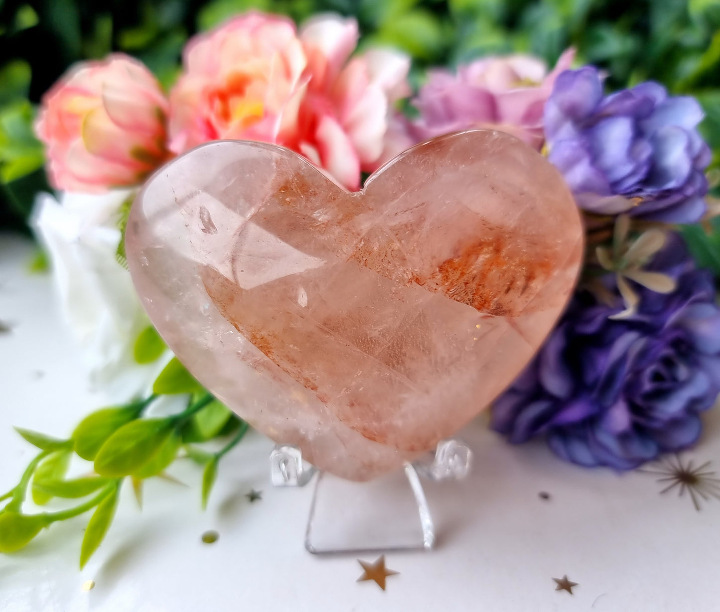 Fire Quartz Puffy Heart