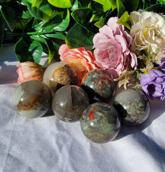 African Bloodstone Spheres