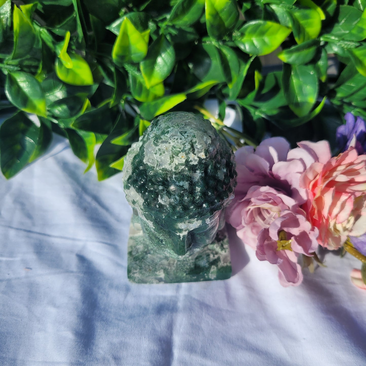 Moss Agate Buddha