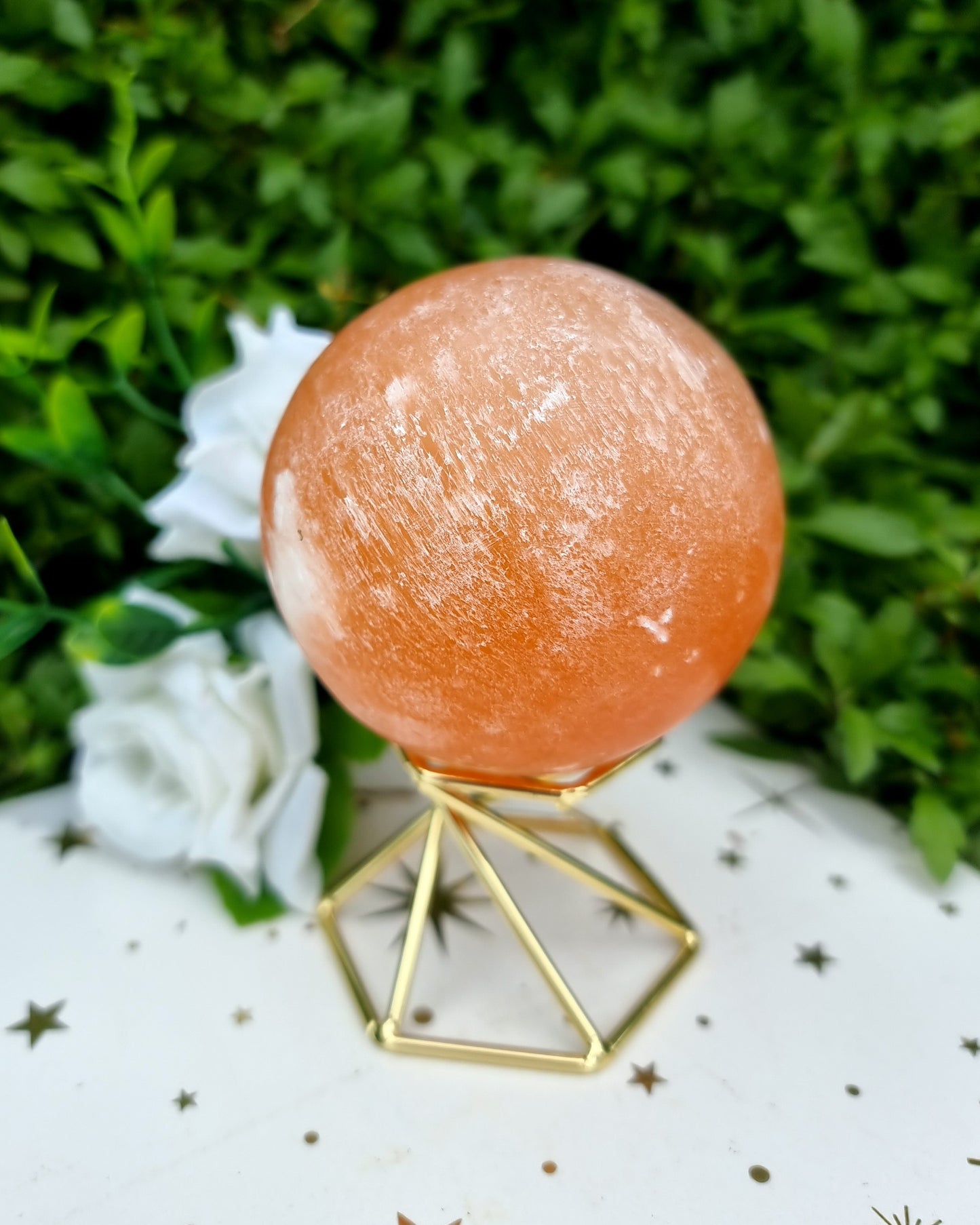 Peach Selenite Sphere