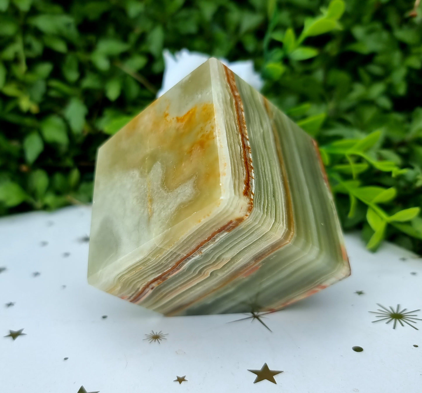 Banded Calcite Standing Cube