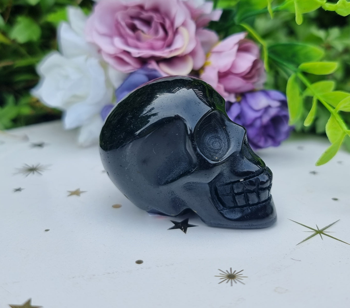 Black Obsidian Skull