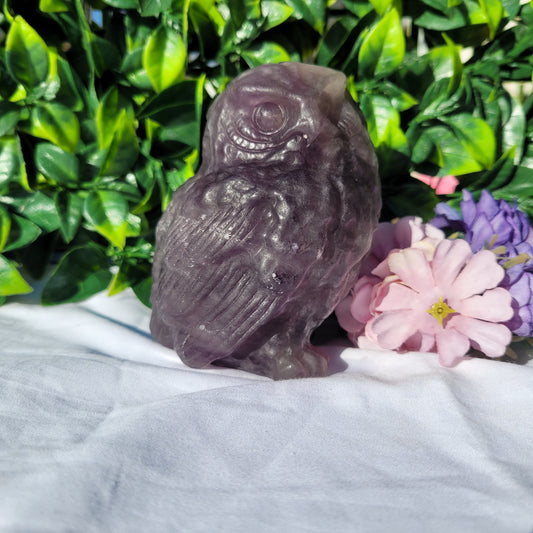 Purple Fluorite Owl