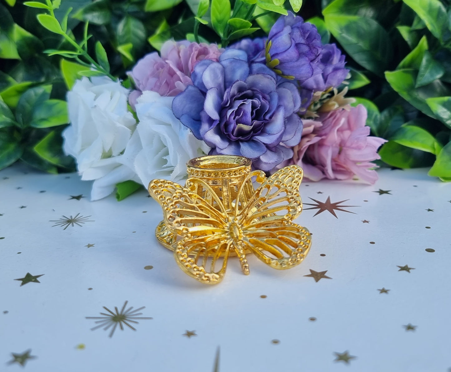 Golden Butterfly Sphere Stand