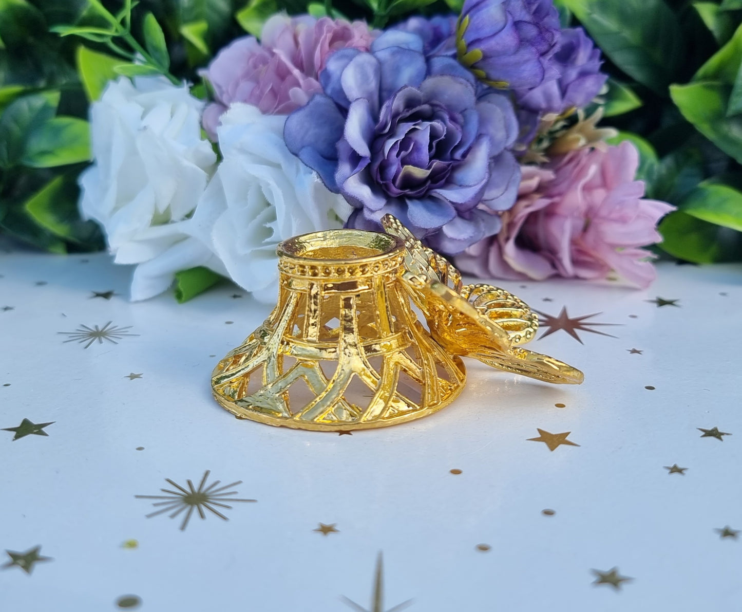 Golden Butterfly Sphere Stand