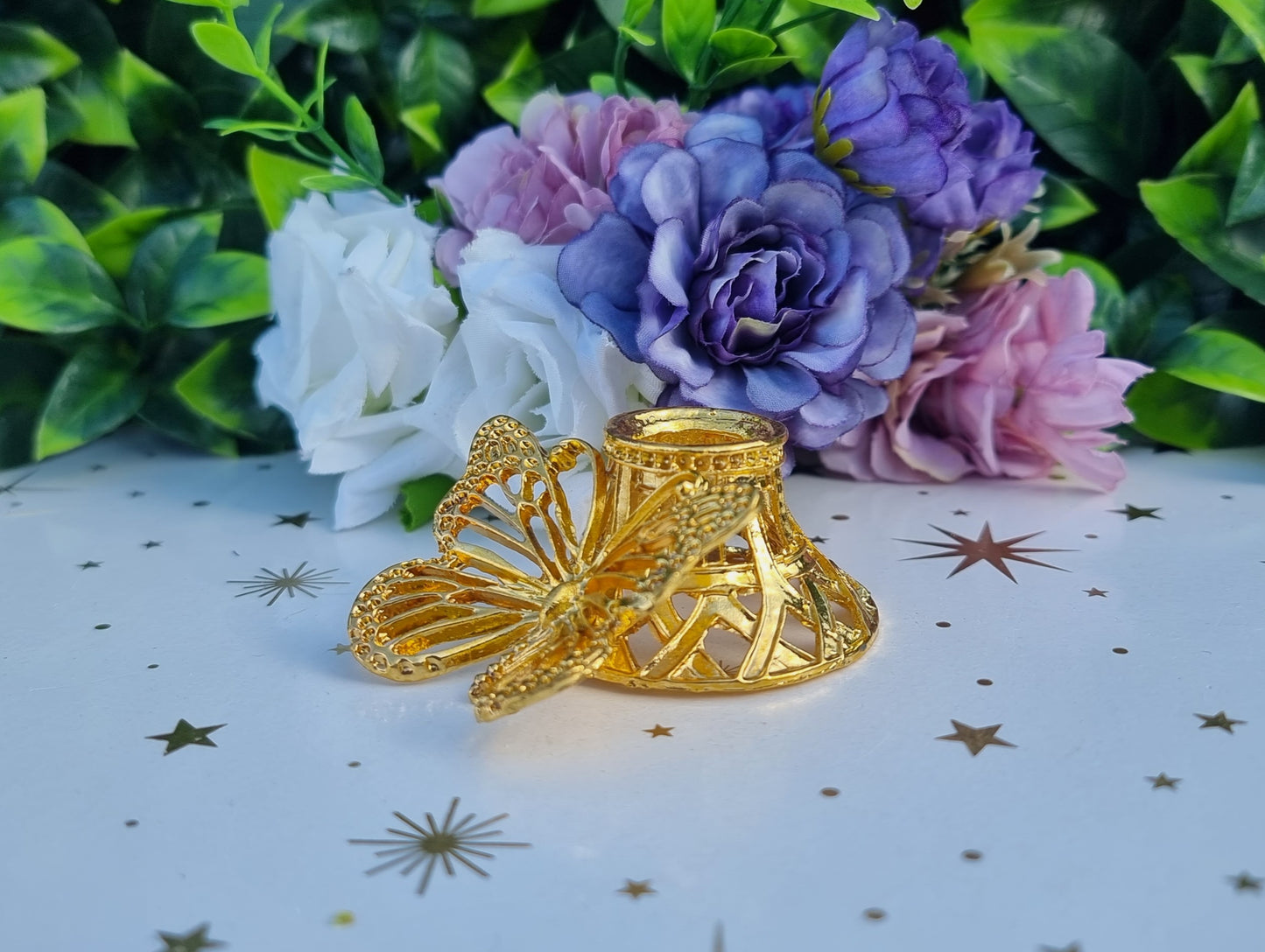 Golden Butterfly Sphere Stand