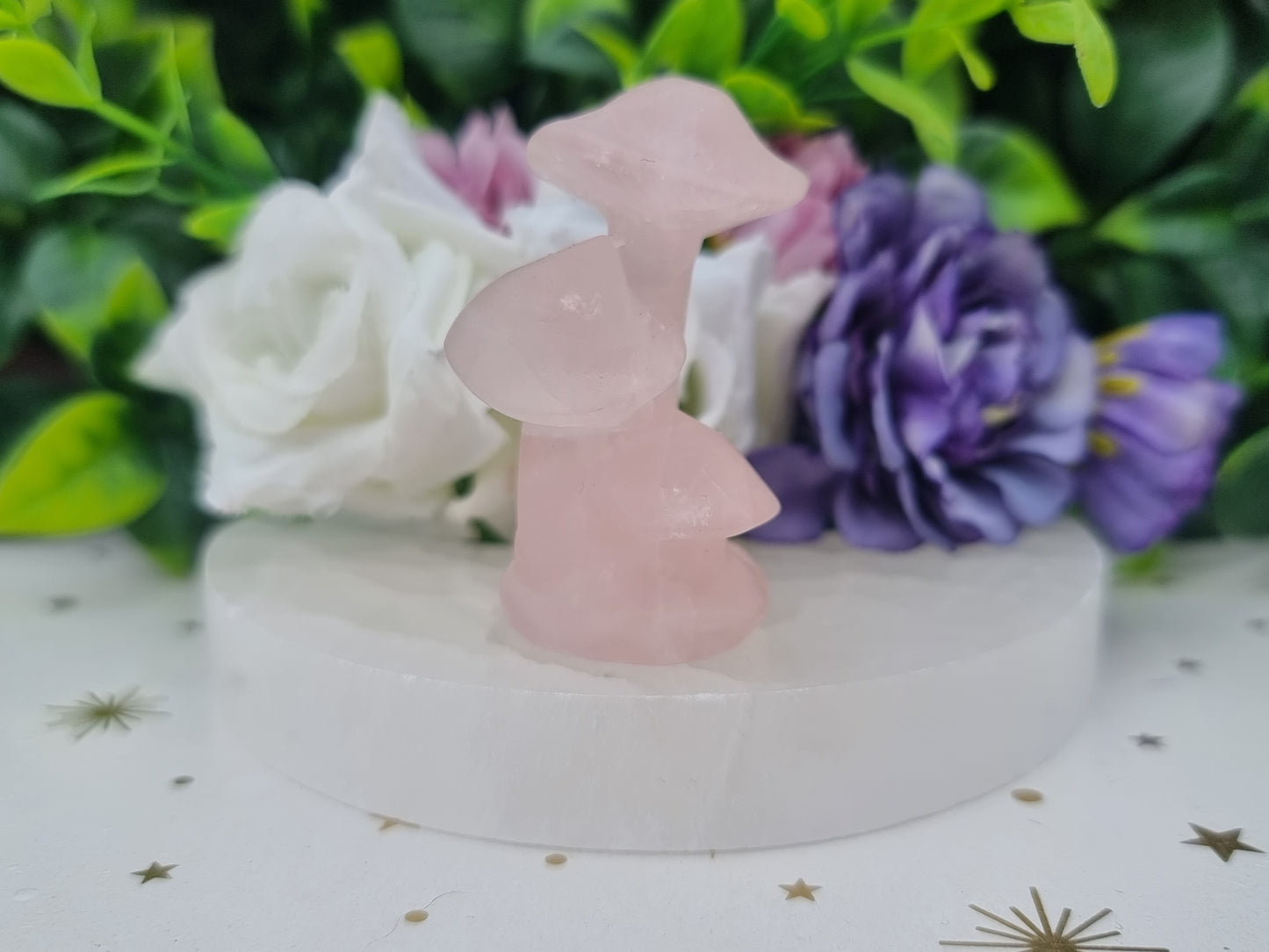 Rose Quartz Triple Mushroom