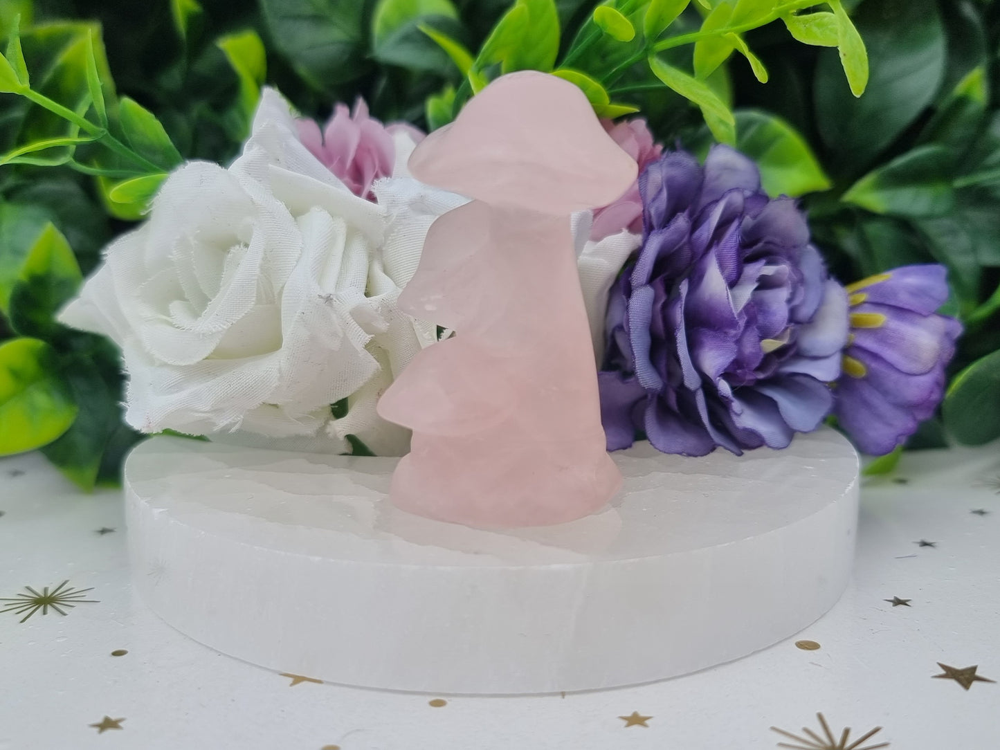 Rose Quartz Triple Mushroom