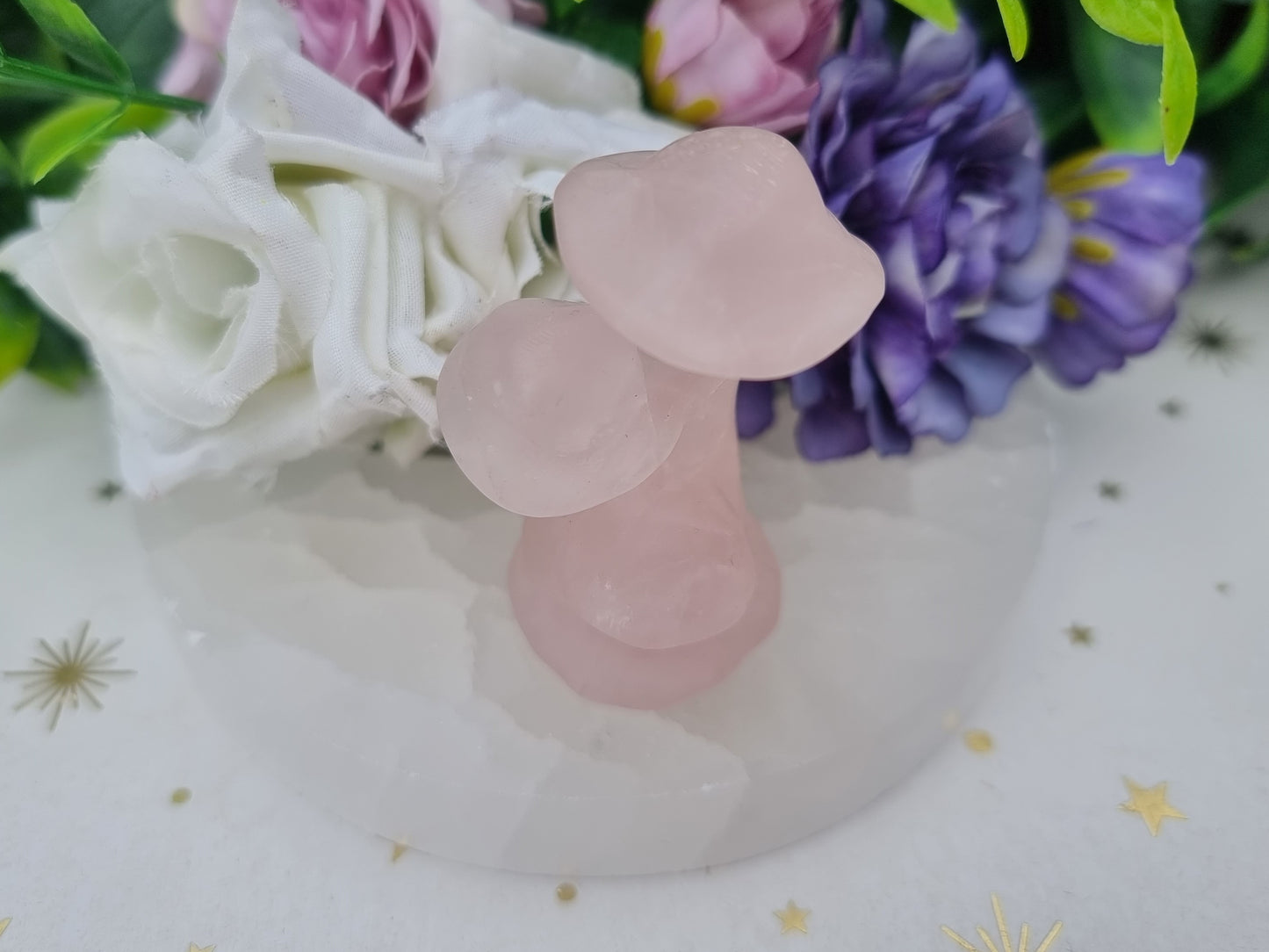 Rose Quartz Triple Mushroom