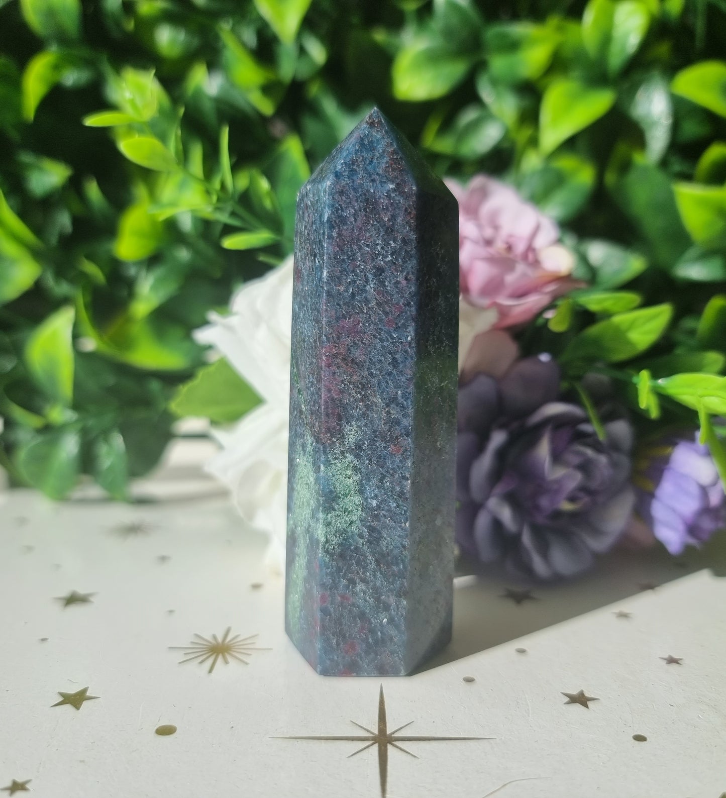 Ruby Kyanite with Fuchsite Point