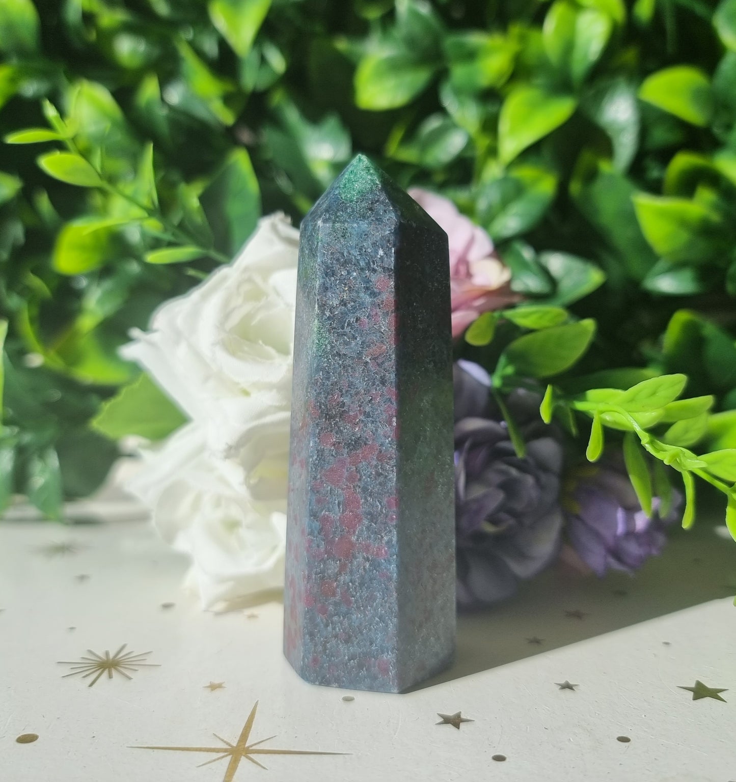 Ruby Kyanite with Fuchsite Point