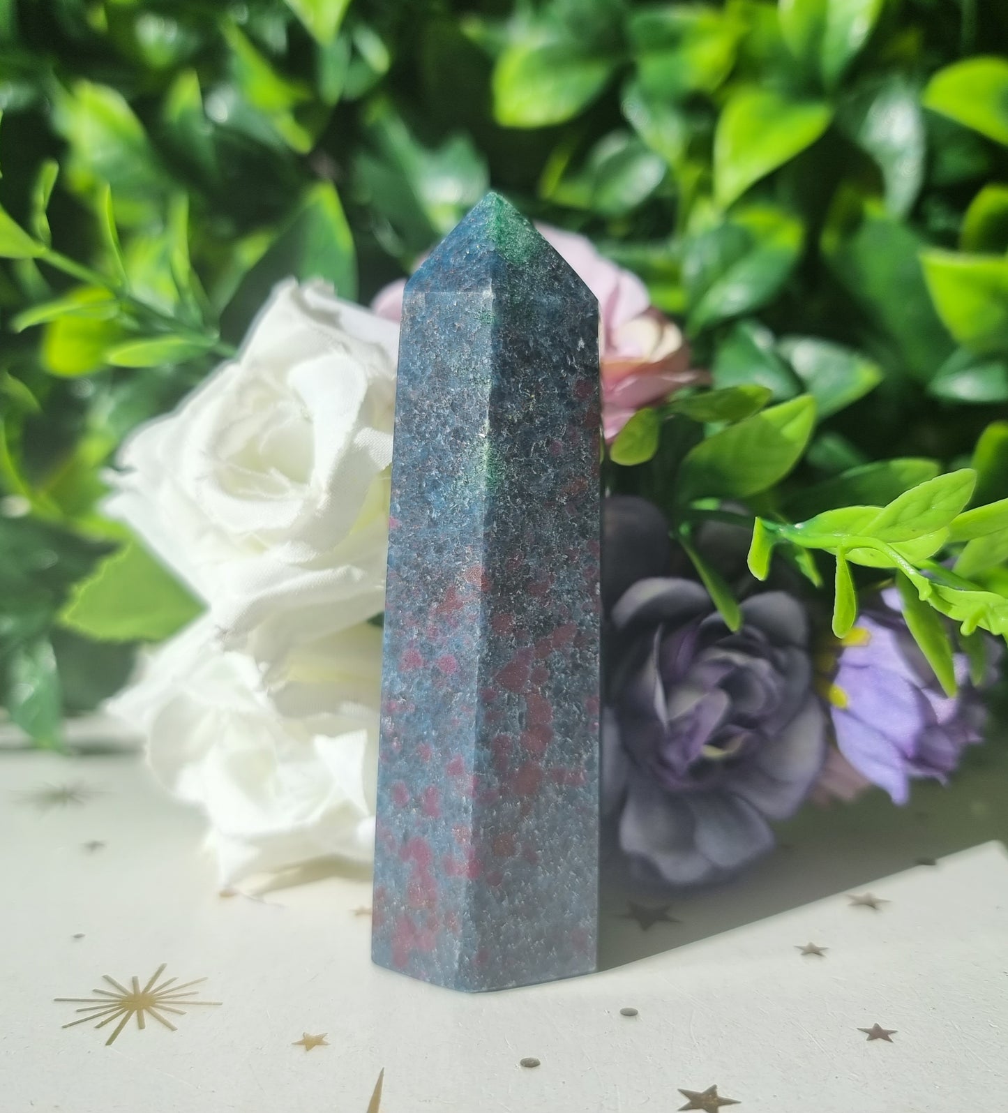 Ruby Kyanite with Fuchsite Point