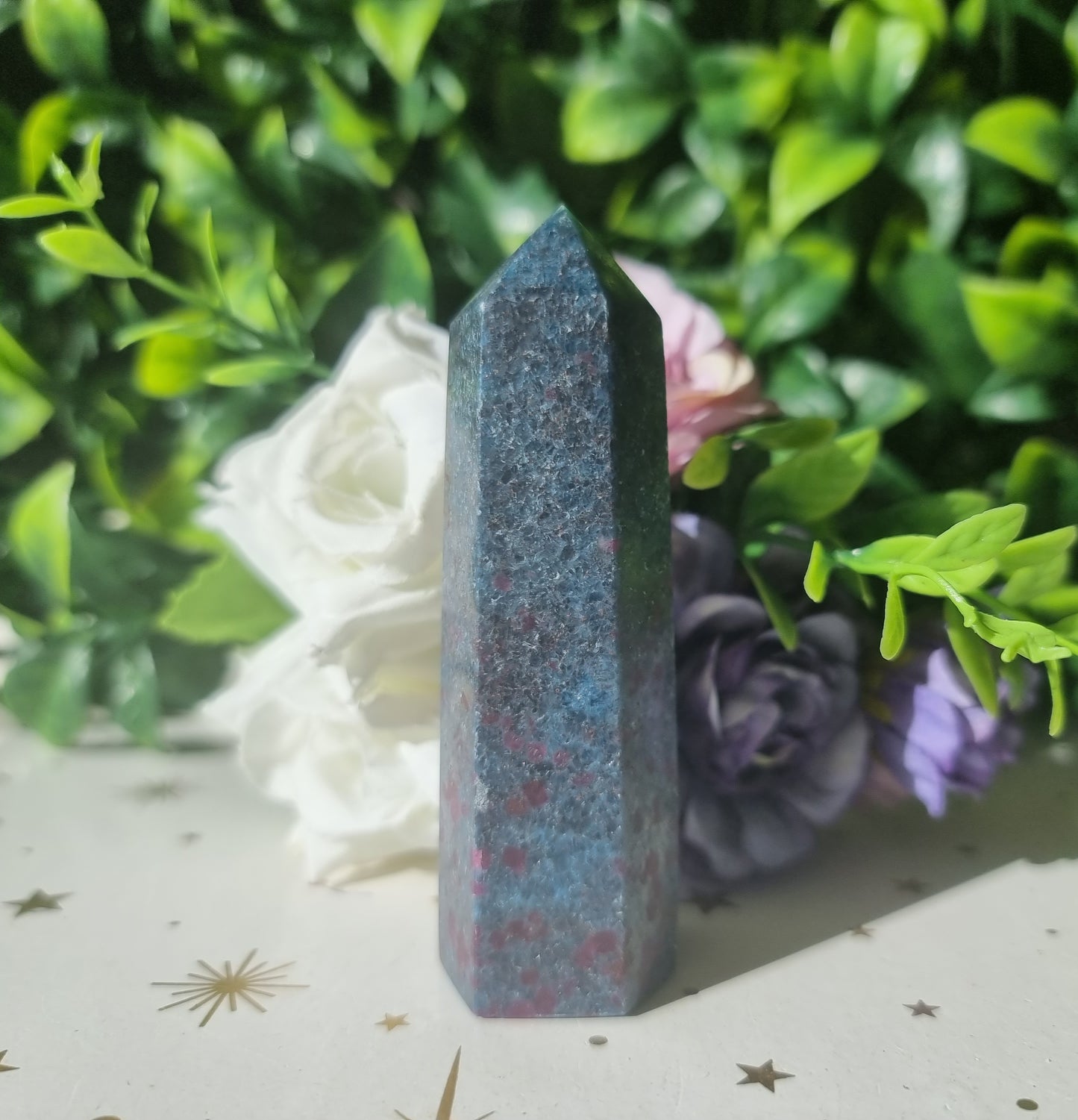 Ruby Kyanite with Fuchsite Point