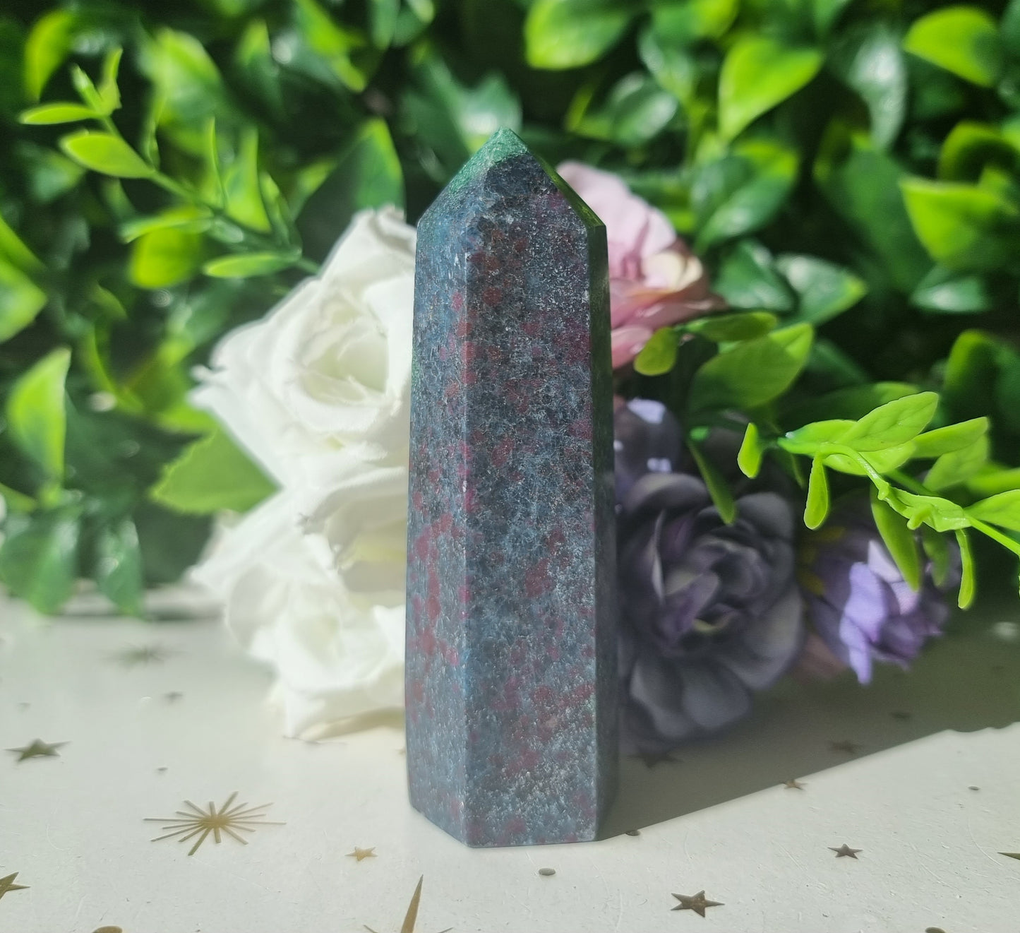 Ruby Kyanite with Fuchsite Point