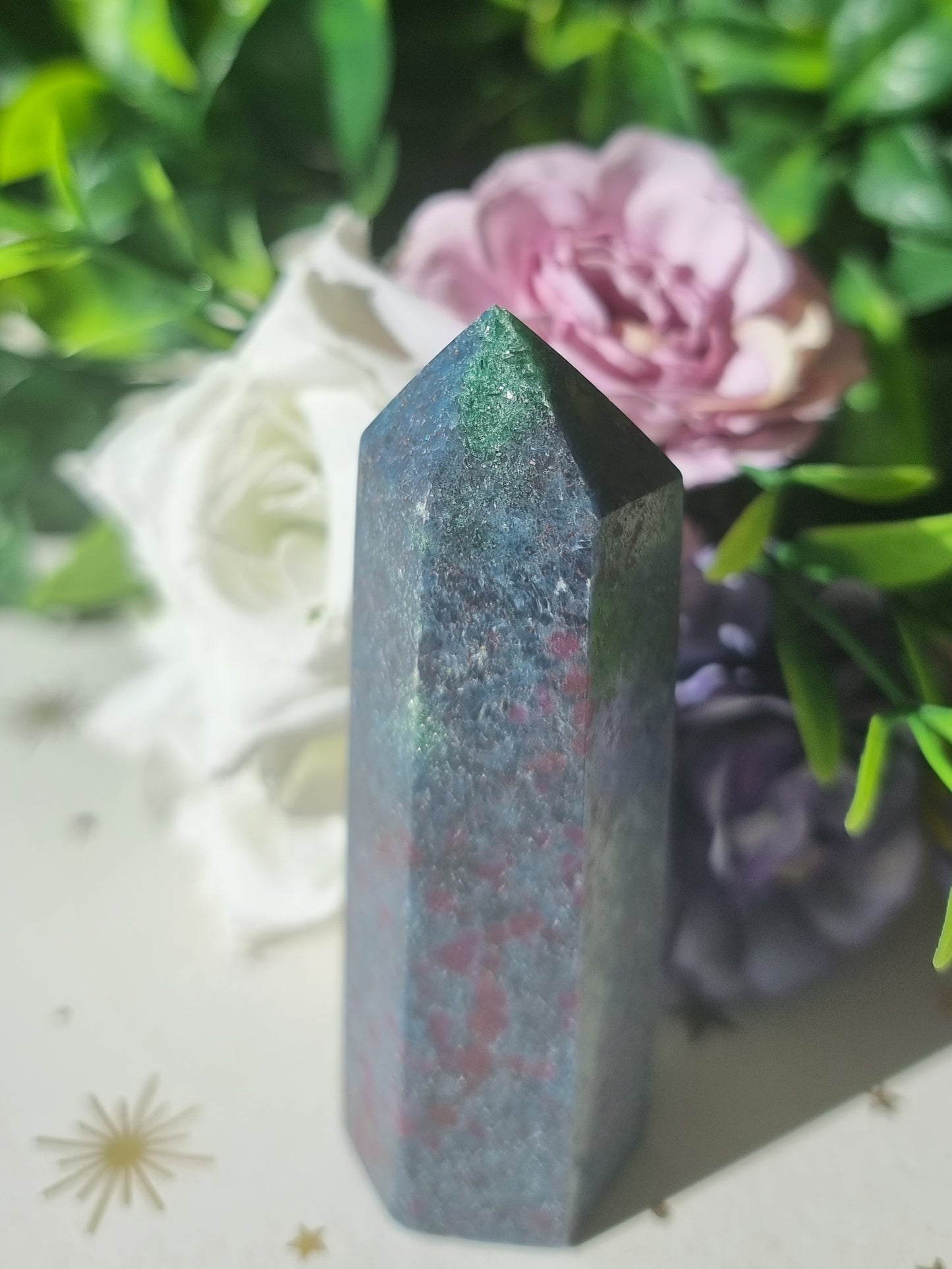 Ruby Kyanite with Fuchsite Point