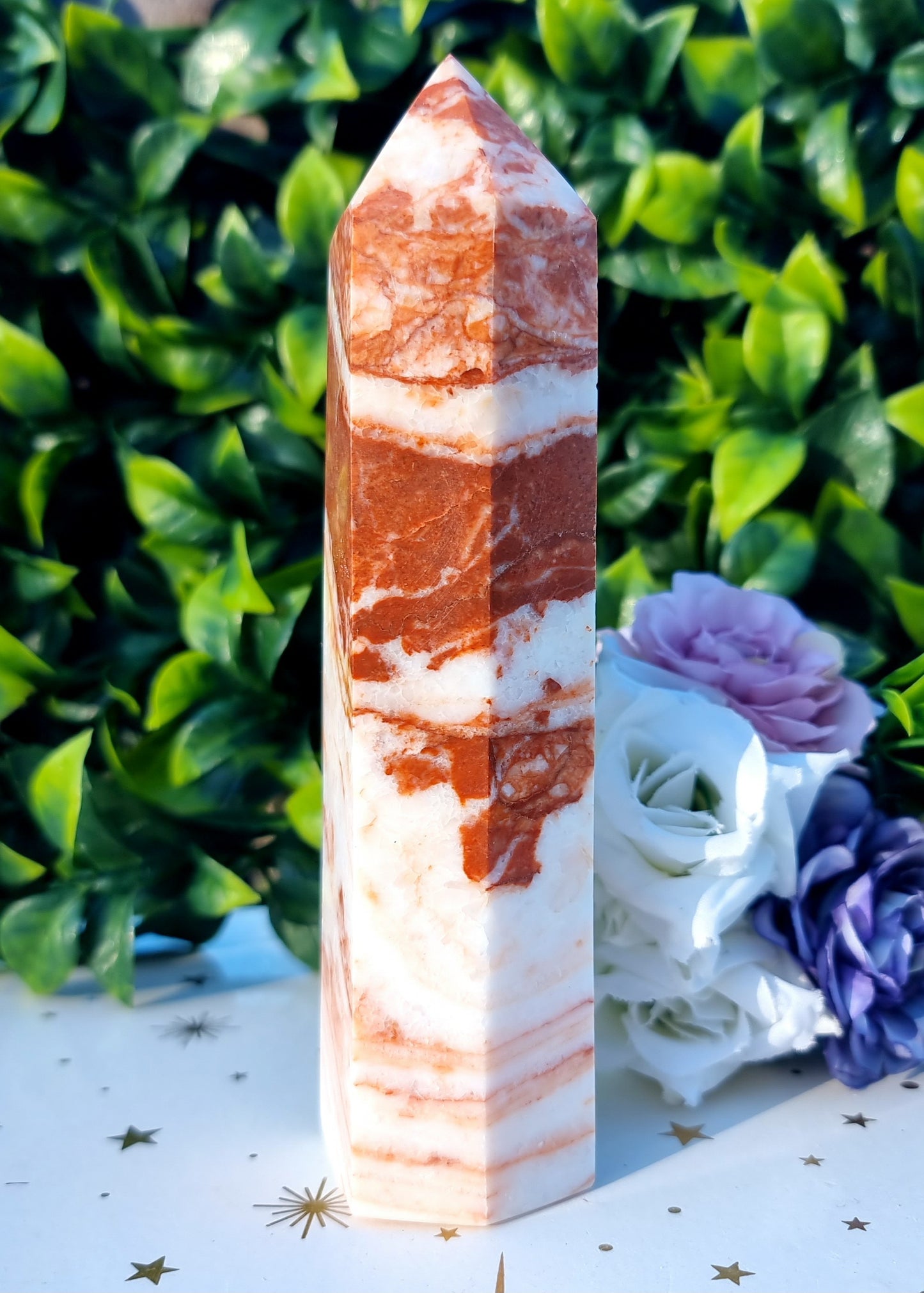 Red Banded Calcite Tower