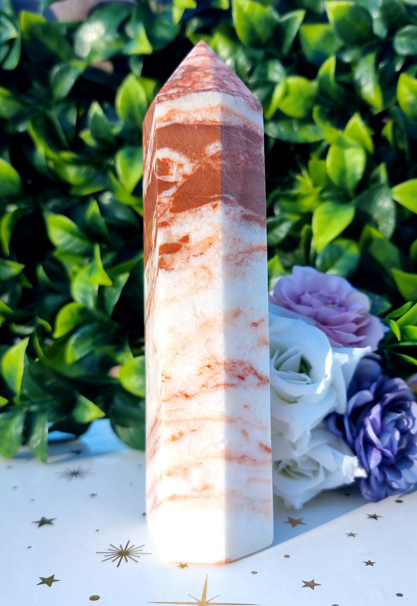 Red Banded Calcite Tower