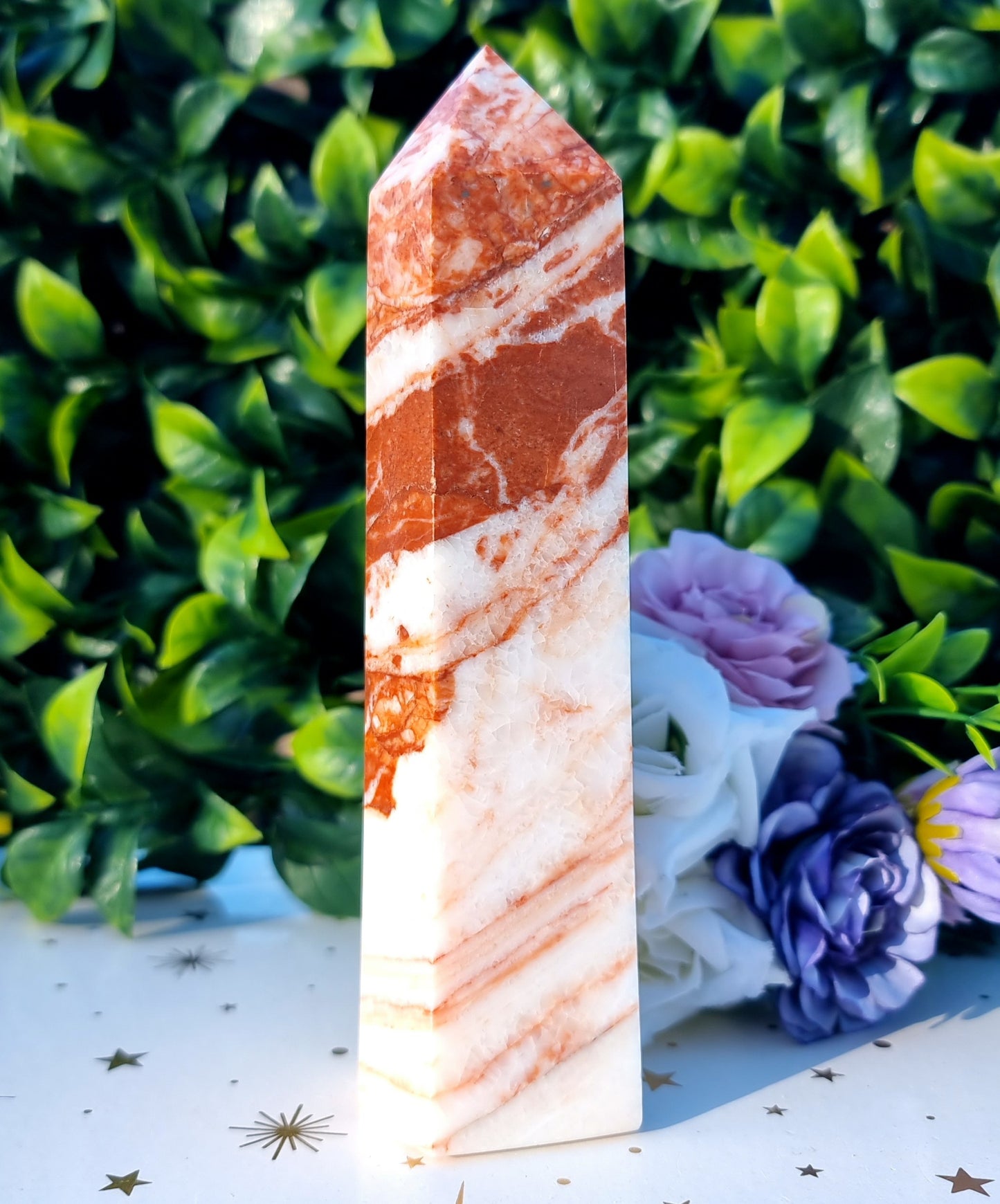 Red Banded Calcite Tower