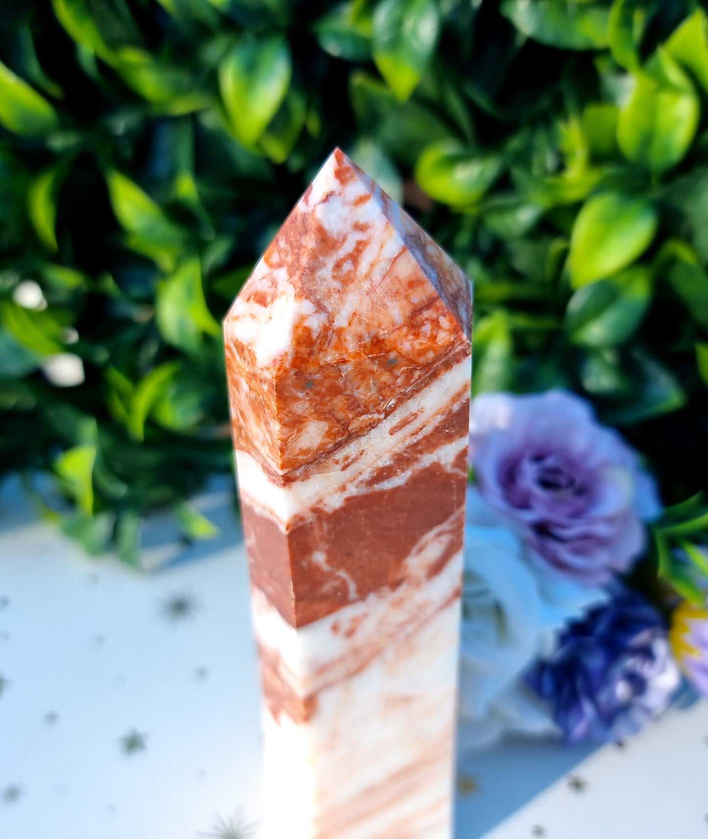 Red Banded Calcite Tower