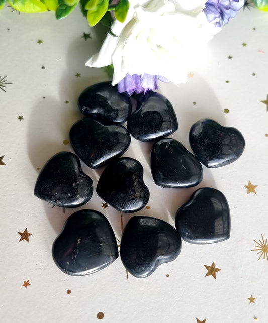 Black Tourmaline Hearts