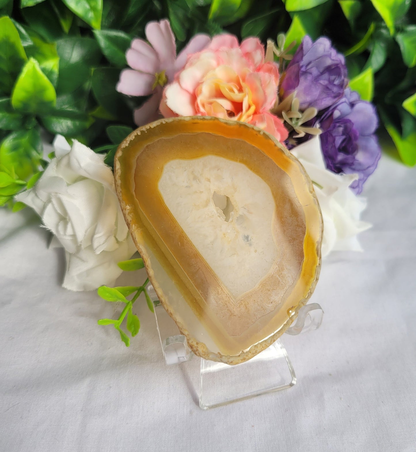 Dyed Yellow Agate Slice