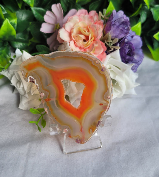 Dyed Orange Agate Slice