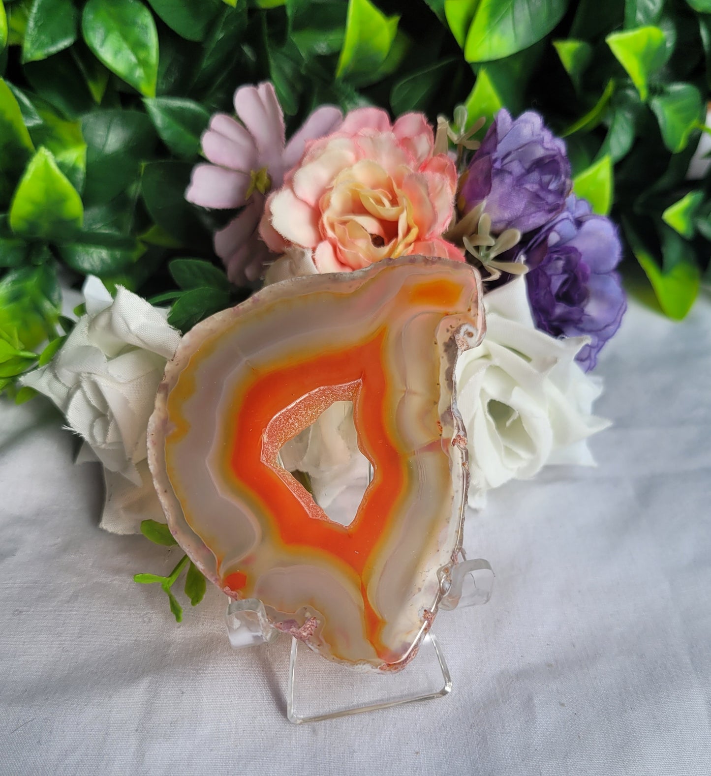 Dyed Orange Agate Slice