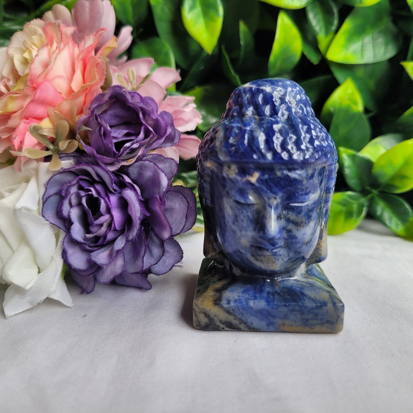 Sodalite Crystal Buddha Head