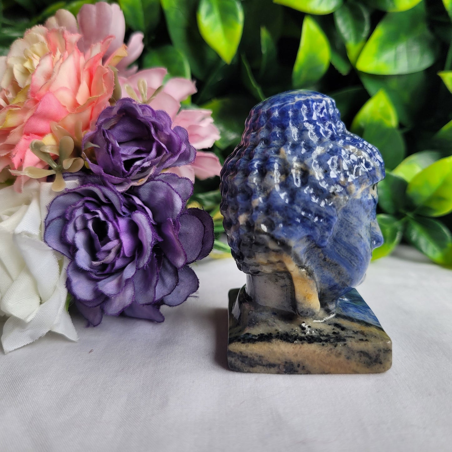 Sodalite Crystal Buddha Head