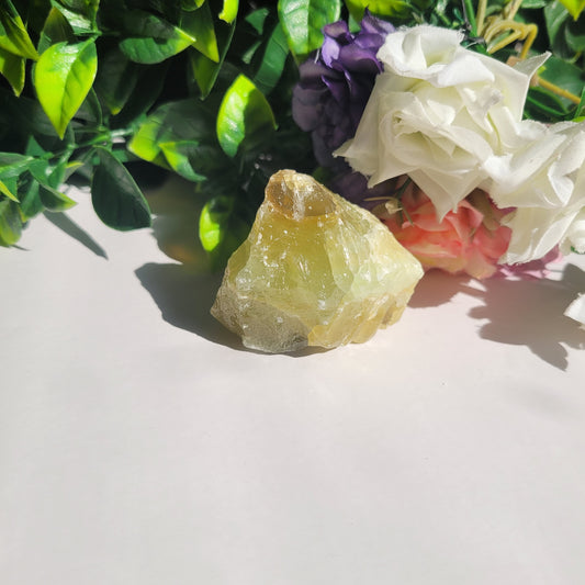 Green calcite polished Raw