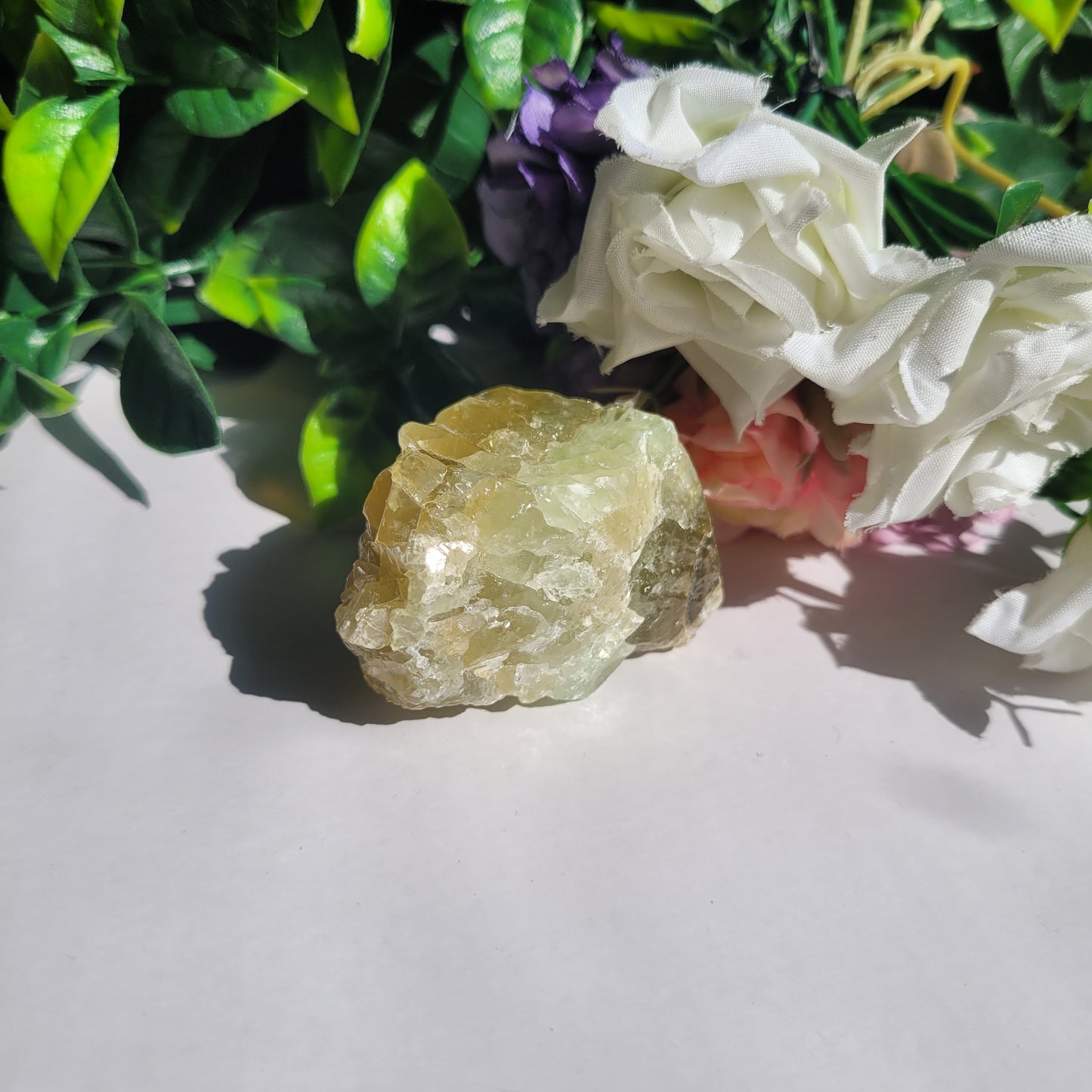 Green calcite polished Raw