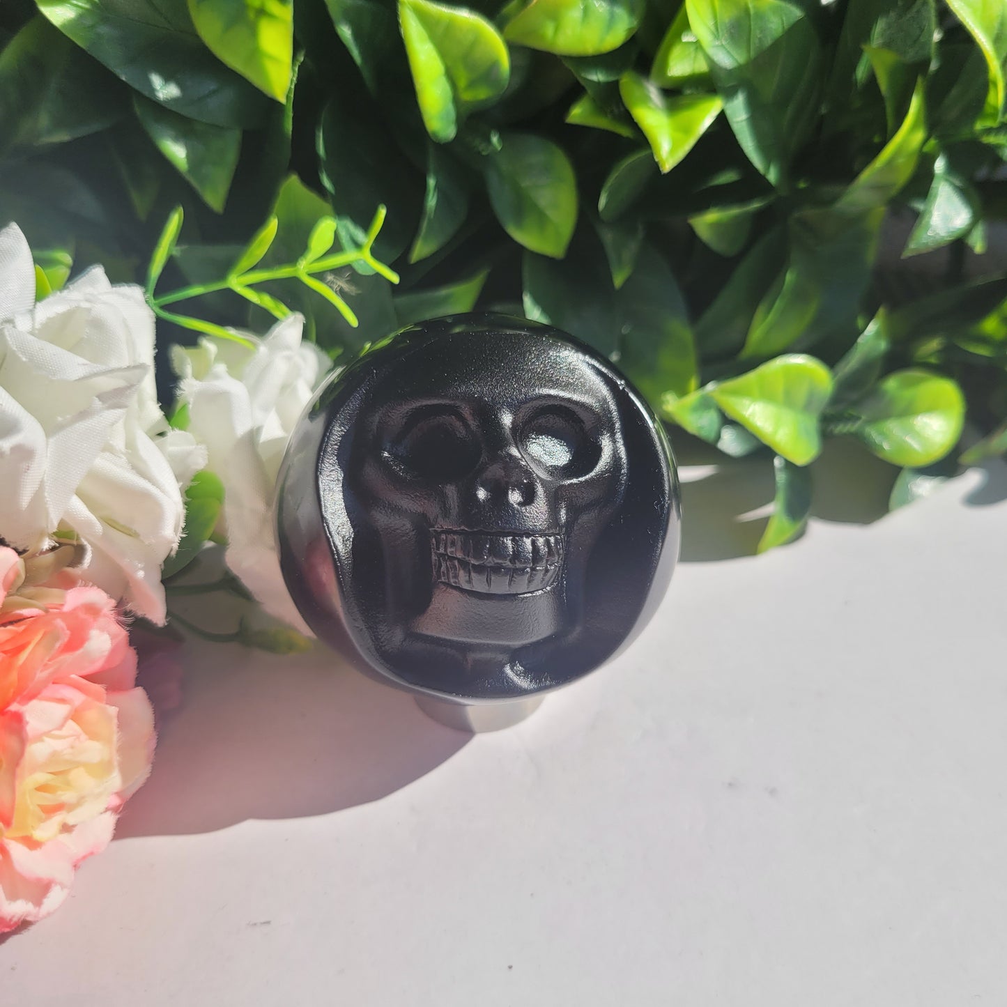 Black Obsidian Skull Sphere