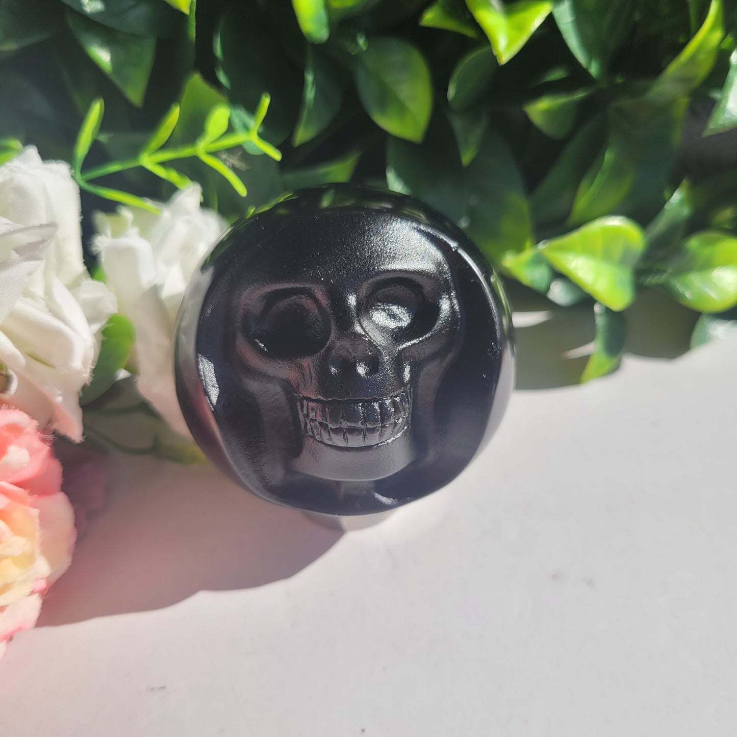 Black Obsidian Skull Sphere