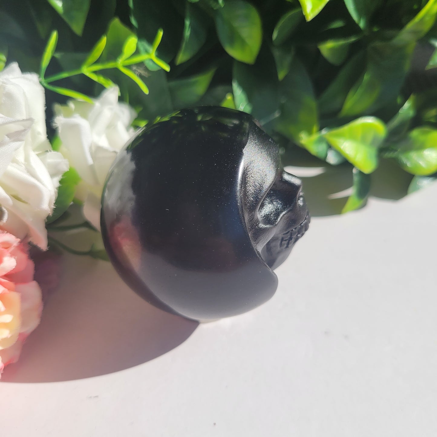 Black Obsidian Skull Sphere