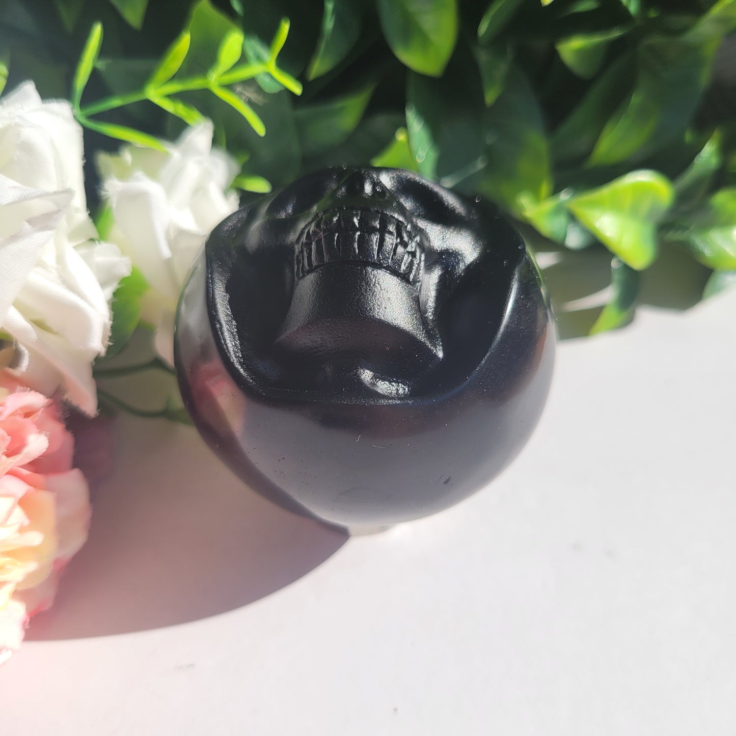 Black Obsidian Skull Sphere