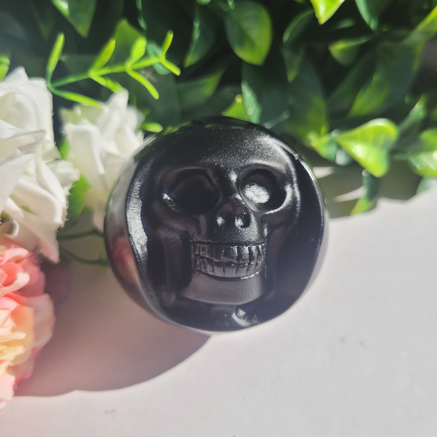 Black Obsidian Skull Sphere