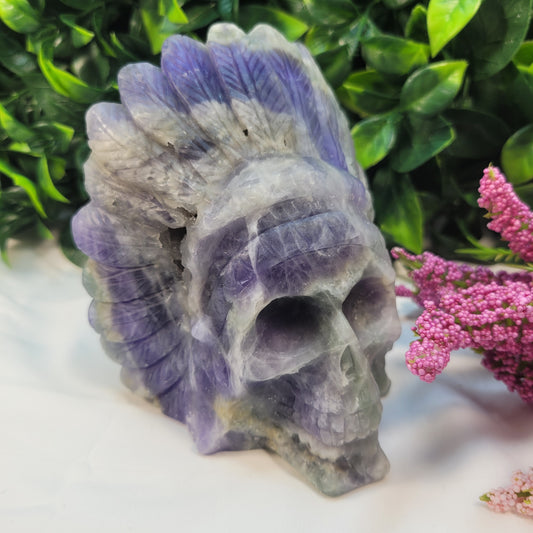 Fluorite Native American Skull